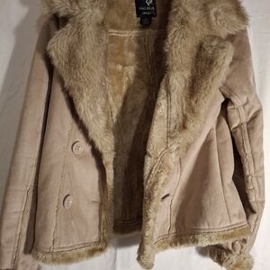 Faux Fur Lined Tan Coat